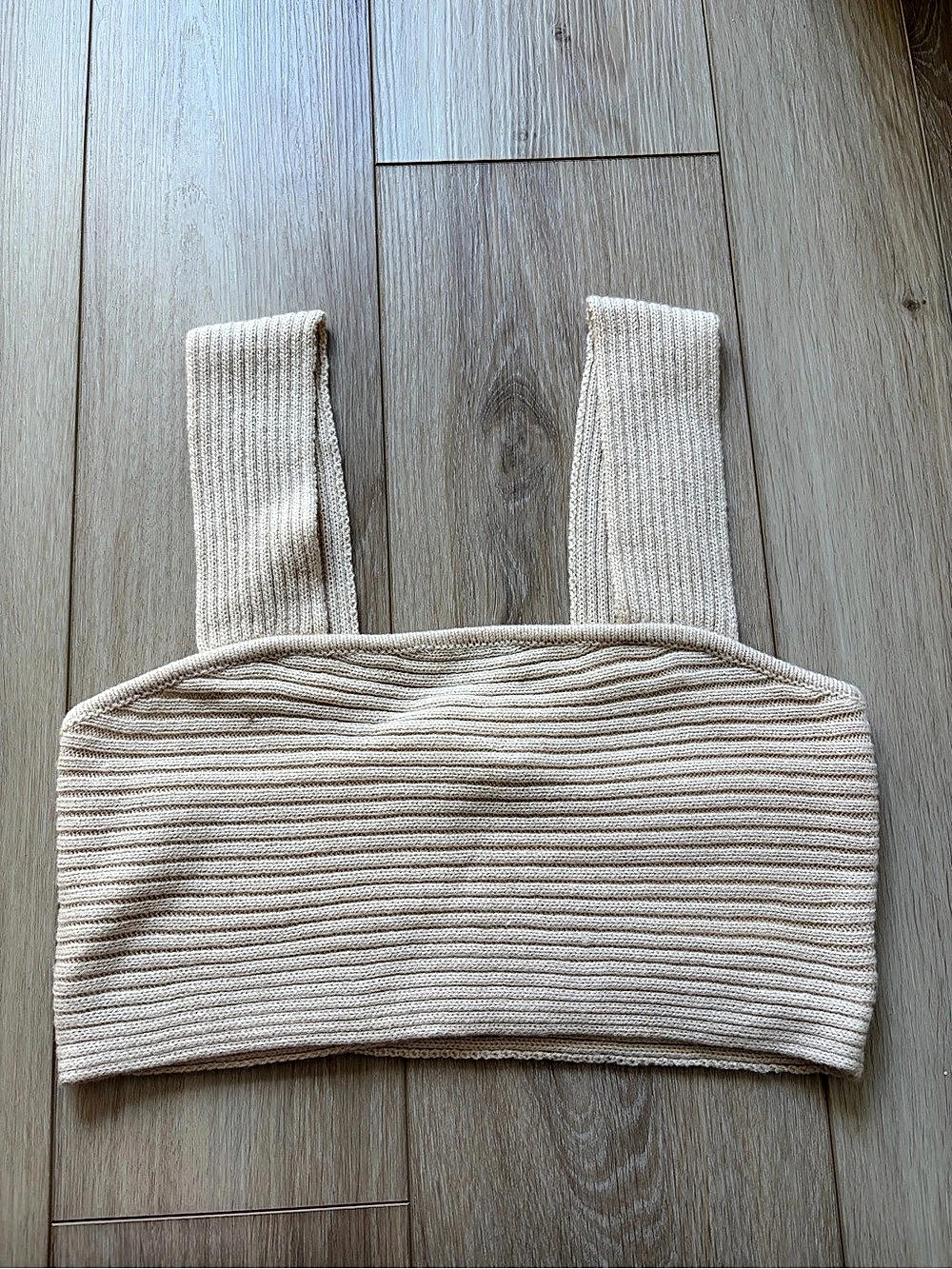 The Fifth Label Ribbed Knit Crop Top in Cream Size S 4